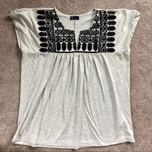 Gap size L light gray boho style knit top